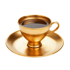 Luxurious Gold Coffee Cup and Saucer, Perfect for Elegant Moments