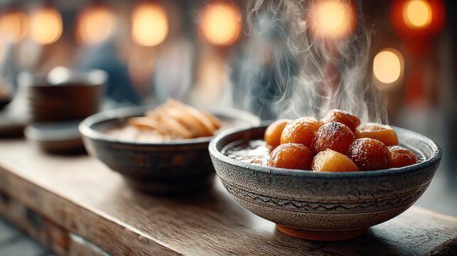 Warm bowls of oden with fish cakes, daikon, and egg evoke nostalgia at the winter food stall