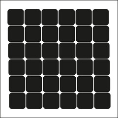 black and white square buttons 