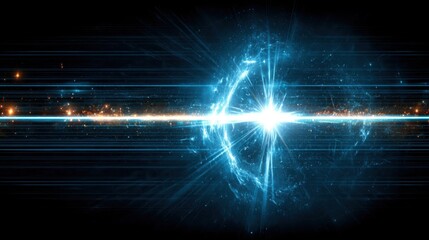 Fototapeta premium Stunning blue and orange light display demonstrating business pulse and signal strength for dynamic growth and innovation