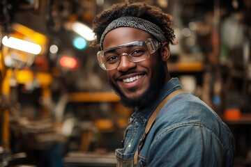 Fototapeta premium Smiling Craftsman in Workshop