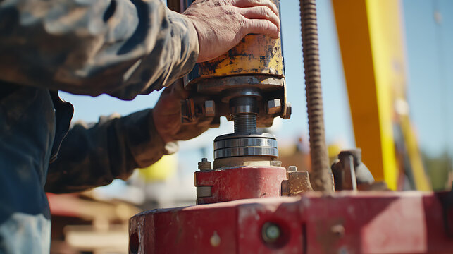 Worker Operating Industrial Machinery
