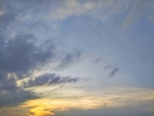 View of the clear and cloudy afternoon sky background 