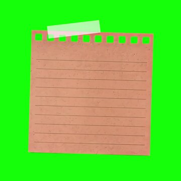 Blank notepad paper sheet animation, transparent 4K video, green screen