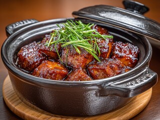 Family gathers around a low wooden table to enjoy ca kho to, a rich caramelized fish dish simmering in claypot