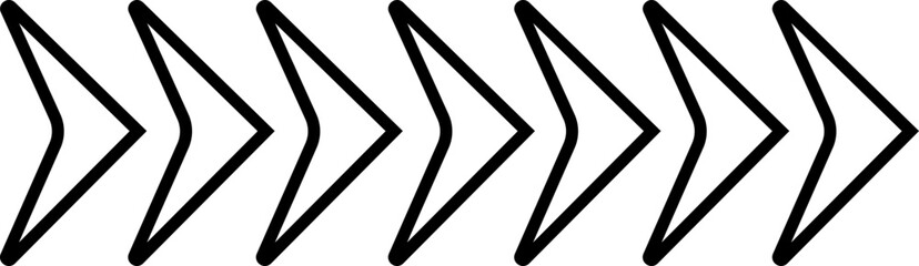 Arrows icon in line Arrow sign isolated on transparent background