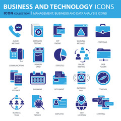Business and marketing, programming, data management, internet connection, social network, computing, information. Flat vector illustration	