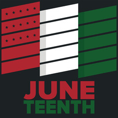 Fototapeta premium Juneteenth Independence Day. Freedom or Emancipation day. Annual american holiday, celebrated in June 19. African-American history and heritage. Poster, greeting card, banner and background. Vector