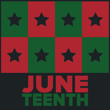 Juneteenth Independence Day. Freedom or Emancipation day. Annual american holiday, celebrated in June 19. African-American history and heritage. Poster, greeting card, banner and background. Vector