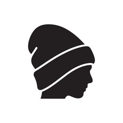 Beanie Silhouette – Black Vector Clipart Design on White Background
