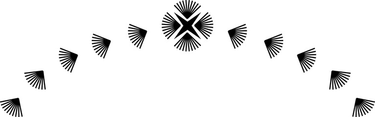 Starburst (rays, beams) seamless geometric pattern. Monochrome repeatable backdrop.