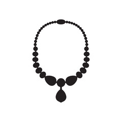 Jewelry Necklace Silhouette – Black Color Design Vector Style on White Background