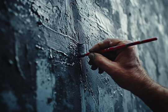 Hand Painting a Textured Wall with a Brush
