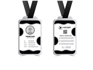 ID Card Template Design Black Corporate modern professional ID card Creative Vector Illustration
