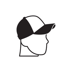 Stylish Cap Silhouette Vector - Black Design on White Background