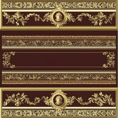 Ornate gold trim on dark background