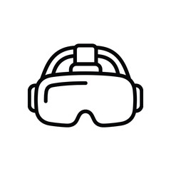 Virtual Reality Headset Icon silhouette Black and White Vector