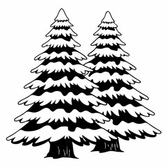 Obraz premium set of christmas trees