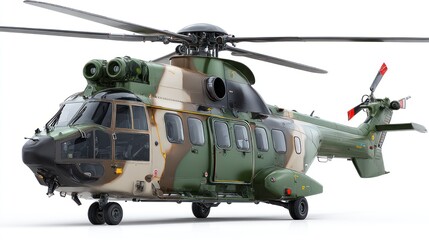 Military Helicopter:  A Detailed View of a Camouflaged Air Force Rotorcraft