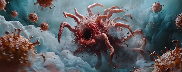 Massive creature engulfing microscopic entities