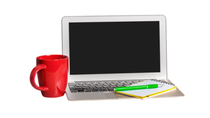 Laptop on transparent background.