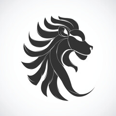 lion head design logo vector