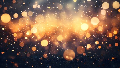 Obraz premium Golden light bokeh overlay on a dark background.