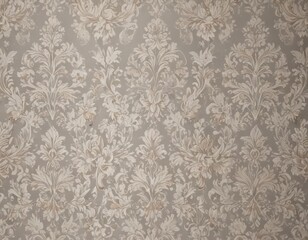 Subtle grey and beige damask, elegant vintage floral pattern, classic, grey and beige