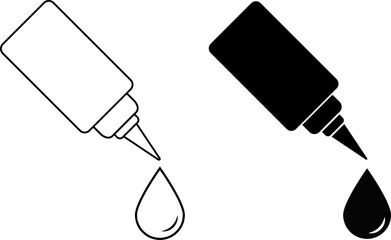 glue icon set. nozzle symbolizing adhesive crafting tools. Box sealing tape, paper masking tape symbol
