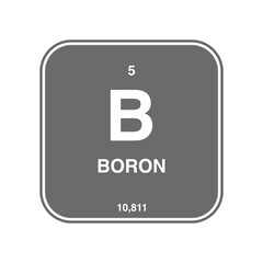 boron periodic vector isolated on transparent background