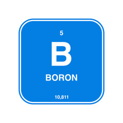 boron periodic vector isolated on transparent background