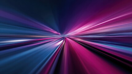 Abstract Speed and Motion: A Dynamic Visual of Purple and Blue Light Streaks