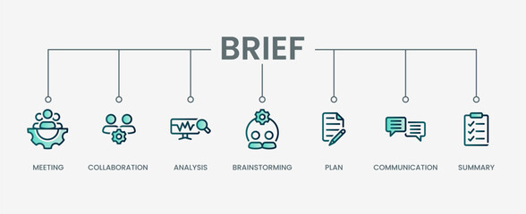 Brief set icon with modern green concept