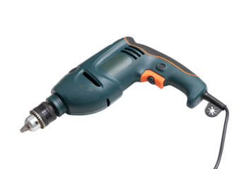 Green drill on transparent background.