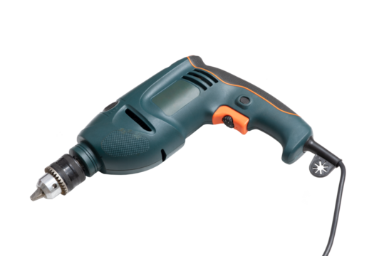 Green drill on transparent background.