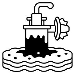 Contaminated Water line art vector