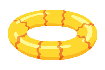 Inflatable swim pool ring. Colorful floater element for beach, swimming pool lifebuoy and life saver equipment. Inflatable rubber toy, cartoon vector illustration