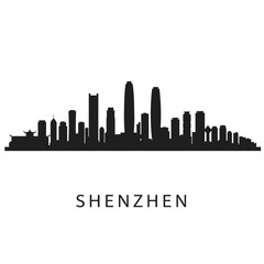 Fototapeta premium Shenzhen Silhouette City Skyline China.