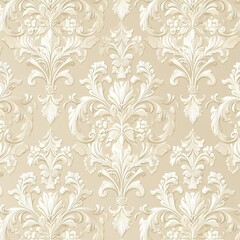 Sophisticated Damask Pattern in Cream and Beige An Elegant Texture for Design