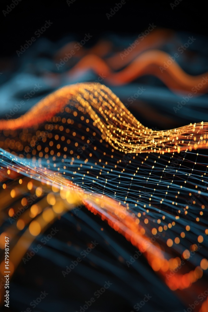 Poster Abstract Data Network Visualization with Glowing Nodes and Interconnected Lines in a Dynamic Wave Pattern