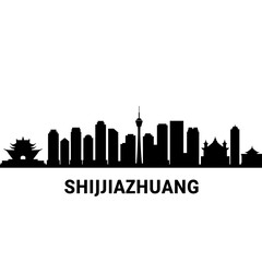 Naklejka premium Shijiazhuang Skyline Vector with China Cityscape.