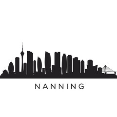 Fototapeta premium Nanning Skyline China Cityscape Silhouette.
