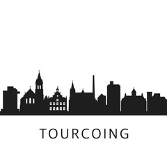 Fototapeta premium Tourcoing Silhouette France City Skyline.