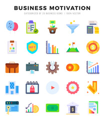 icons set. BUSINESS MOTIVATION for web. app. vector illustration.