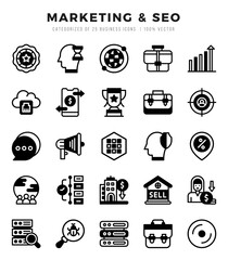 Marketing & SEO icons Pack. Lineal Filled icons set. Marketing & SEO collection set.