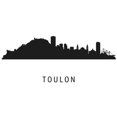 Naklejka premium Toulon Skyline Silhouette Cityscape Vector.