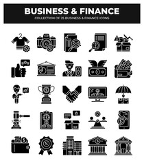 Collection of 25 Business and Finance Icons