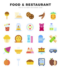 Food and Restaurant icons set for website and mobile site and apps.