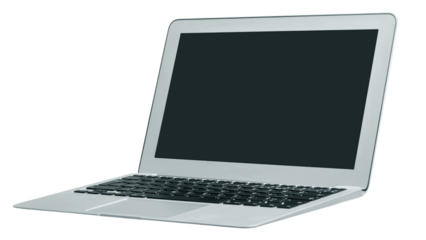 Laptop on transparent background.