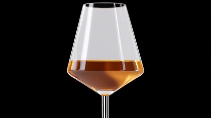 Amber Liquid in Elegant Wine Glass.